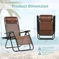 thumbnail image 2 of YANG2 Zero Gravity Chairs Set of 2, 350lbs Capacity Folding Outdoor Patio Recliner with Adjustable Headrest & Cup Holder, Anti Gravity Chair for Backyard, Poolside-Brown, 2 of 8