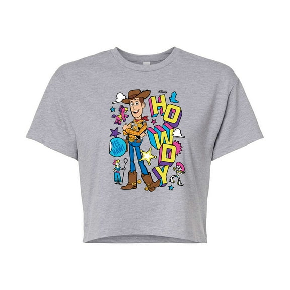 Toy Story 4 - Woody Howdy - Juniors Cropped Cotton Blend T-Shirt