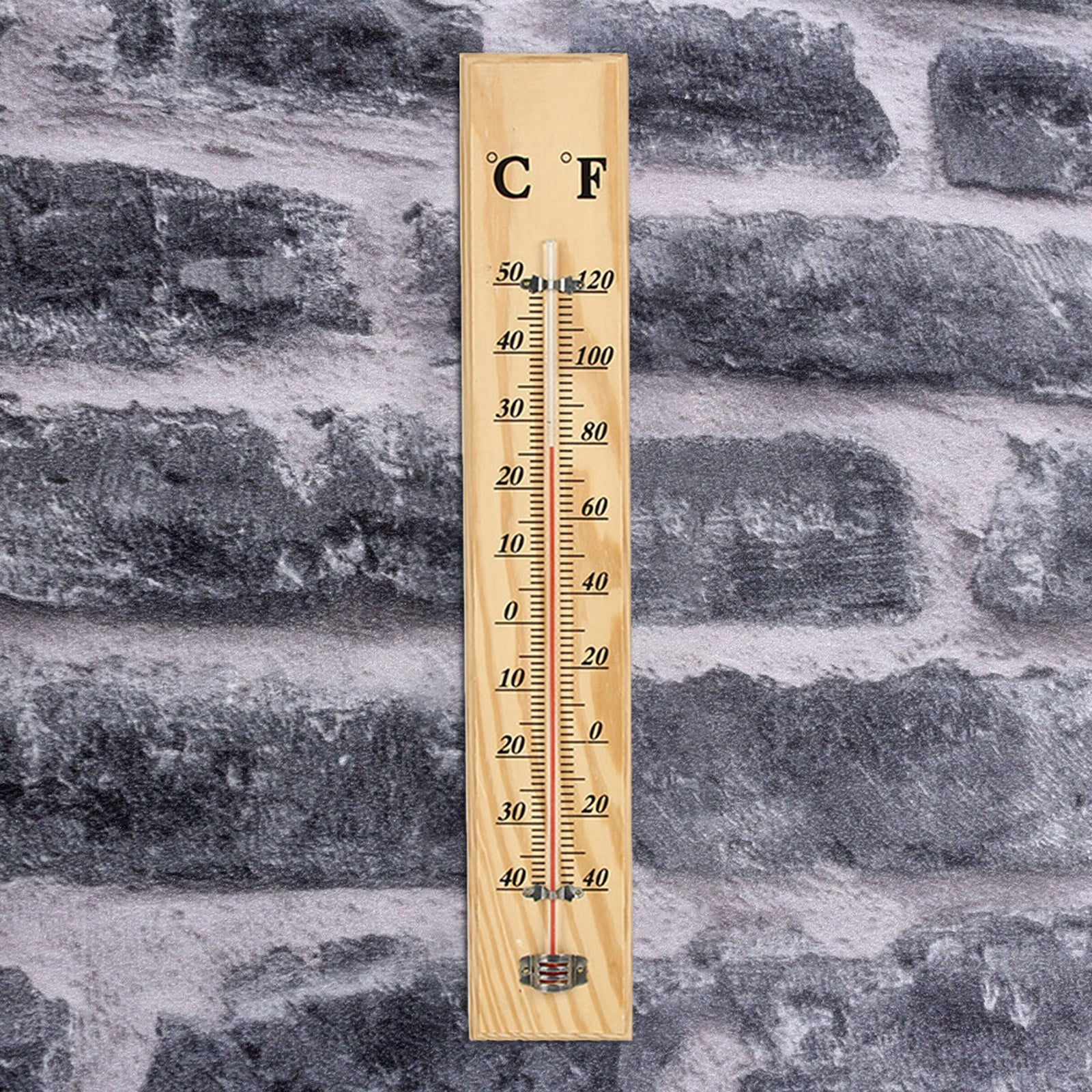 Wooden Wall Thermometer Baby Room Patio Garage Hallway Greenhouse Indoor /  Out.
