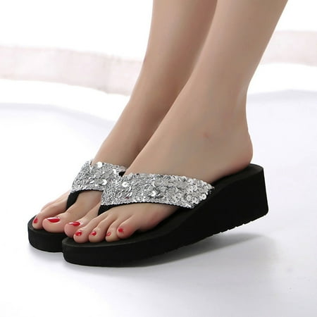 

Wandatree Womens Summer Sequins Anti-Slip Sandals Slipper Indoor & Outdoor Flip-flops
