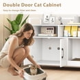 thumbnail image 3 of JJUN Cat Litter Box Enclosure - Cat Washroom Hidden Furniture with Front Entry, Scratcher, 2-Door Storage Cabinet, 2 Compartments, Air Vents, Metal Frame, Wooden Pet Crate House (White), 3 of 19