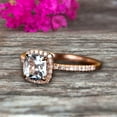 thumbnail image 4 of Cushion Cut 10K Rose Gold 1.5 Carat Aquamarine Engagement Ring, 4 of 6