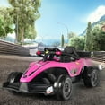 thumbnail image 2 of Costway 12V Kids Ride on Car Electric Racing Truck Remote Control w/ MP3 & Lights Pink, 2 of 10
