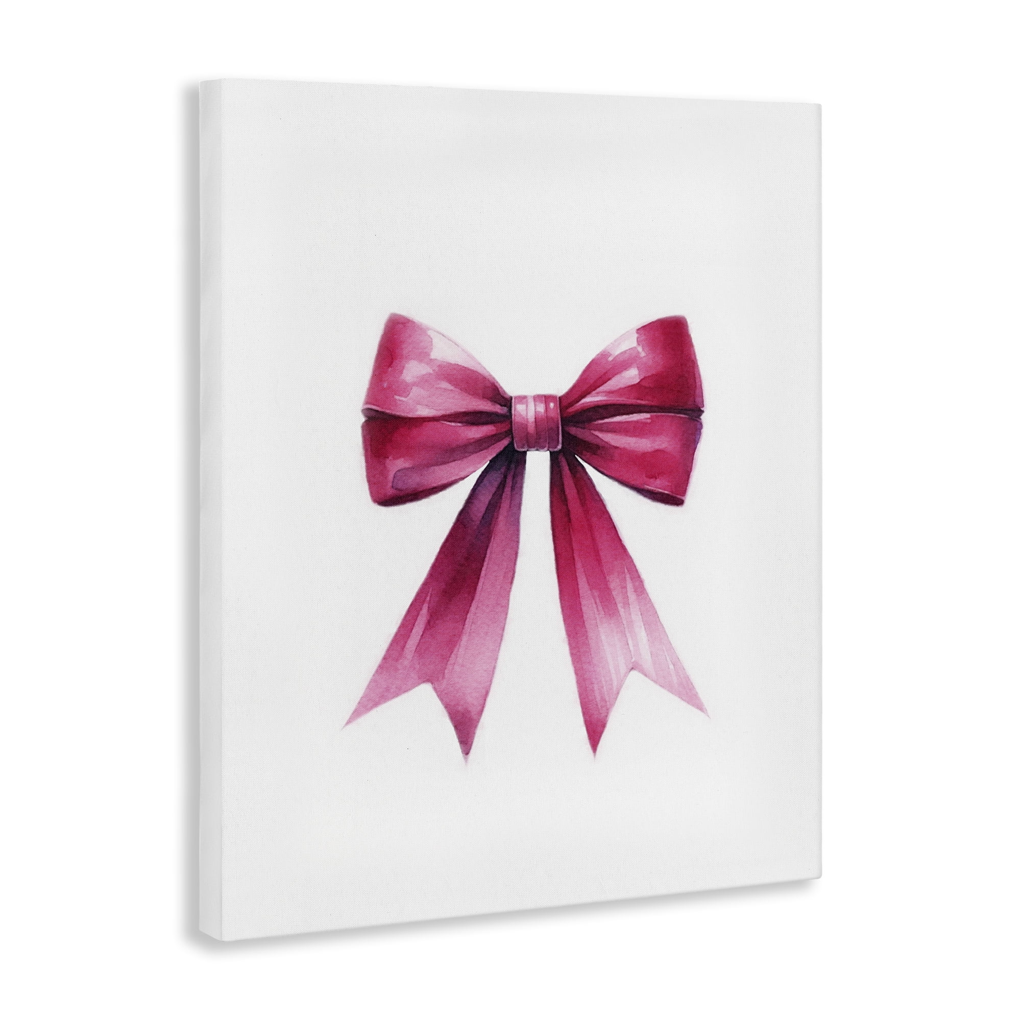 Stupell Industries Dark Magenta Ribbon Fashion Painting Wrapped Canvas Art Print Wall Art, 24 x 30