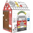 thumbnail image 6 of Easy Playhouse Police and Fire Station - Kids Art & Craft for Indoor & Outdoor Fun – Decorate & Personalize The Cardboard Fort, 32" X 26. 5" X 40. 5" Age 3+, 6 of 7