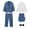 Blue, variant on Hinvhai Boys Suit Set Modern Fit Kids Suits Adjustable Waist Boys Wedding Outfit for Boy Communion Suits for Boys White 12 Months