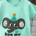 thumbnail image 4 of HCNTES Toddler Baby Girl Boy Spring Summer Clothes Short Sleeves T-Shirt Tops + Shorts Cute Outfits Set For 2t 3t 4t 5t 6t 7t Pajamas for Kid Shorts and T-shirt(M01-Mint Green,3-4 Years), 4 of 4