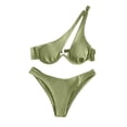 thumbnail image 7 of Qingpeng One Piece Swimsuit for Women Single shoulder Strap Solid Color Swimwear High Waist Shorts Bathing Suit, 7 of 7