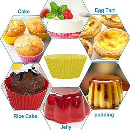 

Cake Molds Silicone Baking Cups Reusable Cupcake Liner Safe BPA Free Non Stick Muffin Liners for Baking Cupcake Mold