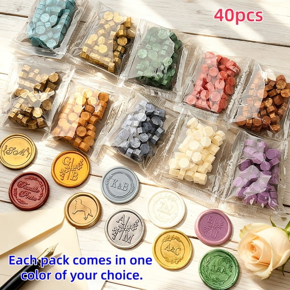 ARLUCKAT 180pcs 60pcs 40pcs Multi-Color Wax Pellets Sealing Wax Beads for Wax Seal Stamp
