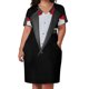 thumbnail image 2 of Vestido holgado de esmoquin realista para mujer camisa con bolsillo verano, 2 of 6