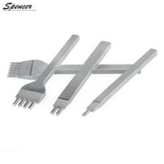 Spencer White Steel 1/2/4/6 Prong Leather Hole Punch Tool Craft Pricking Iron Diamond Lacing Stitching Chisel Set 6mm
