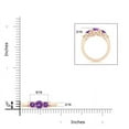 thumbnail image 4 of ANGARA Vintage Style Three Stone Natural Amethyst Wedding Band in Rose Gold for Women | February Birthstone, Anniversary, Jewelry Gift for Women | Natural Amethyst Engagement Ring (Ring Size - 10.5), 4 of 7