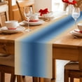 thumbnail image 5 of Navy Blue Yellow Ombre Table Runner 60 Inches, Farmhouse Modern Gradient Art Bed Runner Dresser Scarves Tabletop for Indoor Outdoor Parties/Ceremony/Banquet, 13" x 60", 5 of 8