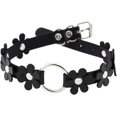thumbnail image 1 of Gargantilla de cuero para mujer, collar de remaches ajustable para niñas, 1 of 5