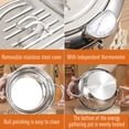 thumbnail image 6 of Ataucjin 11 inch Stainless Steel Deep Fryer with Oil Filter & Thermometer,Even Heat, Universal Stovetop Compatible for Healthy Frying, 6 of 11