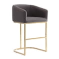 thumbnail image 1 of Manhattan Comfort Louvre 36 in. Grey and Titanium Gold Stainless Steel Counter Height Bar Stool, 1 of 3