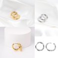 thumbnail image 4 of LUXUSTEEL-pendientes redondos de acero inoxidable para hombre y mujer, aros de Color dorado y plateado, no se decolora, joyería masculina, 2 piezas, 4 of 4