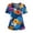 Dark Blue, variant on Women's Short Sleeve Hawaiian Print Scrubs, Scrub Tops for Women Breathable Workwear Scrubs Loose Fit Shirts V-Neck with Pockets