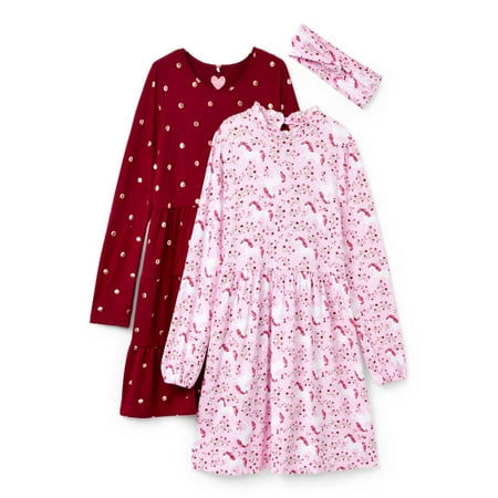 

Freestyle Revolution Toddler Girl 2 Pk Dresses with Matching Head Piece Sizes 12M-4T