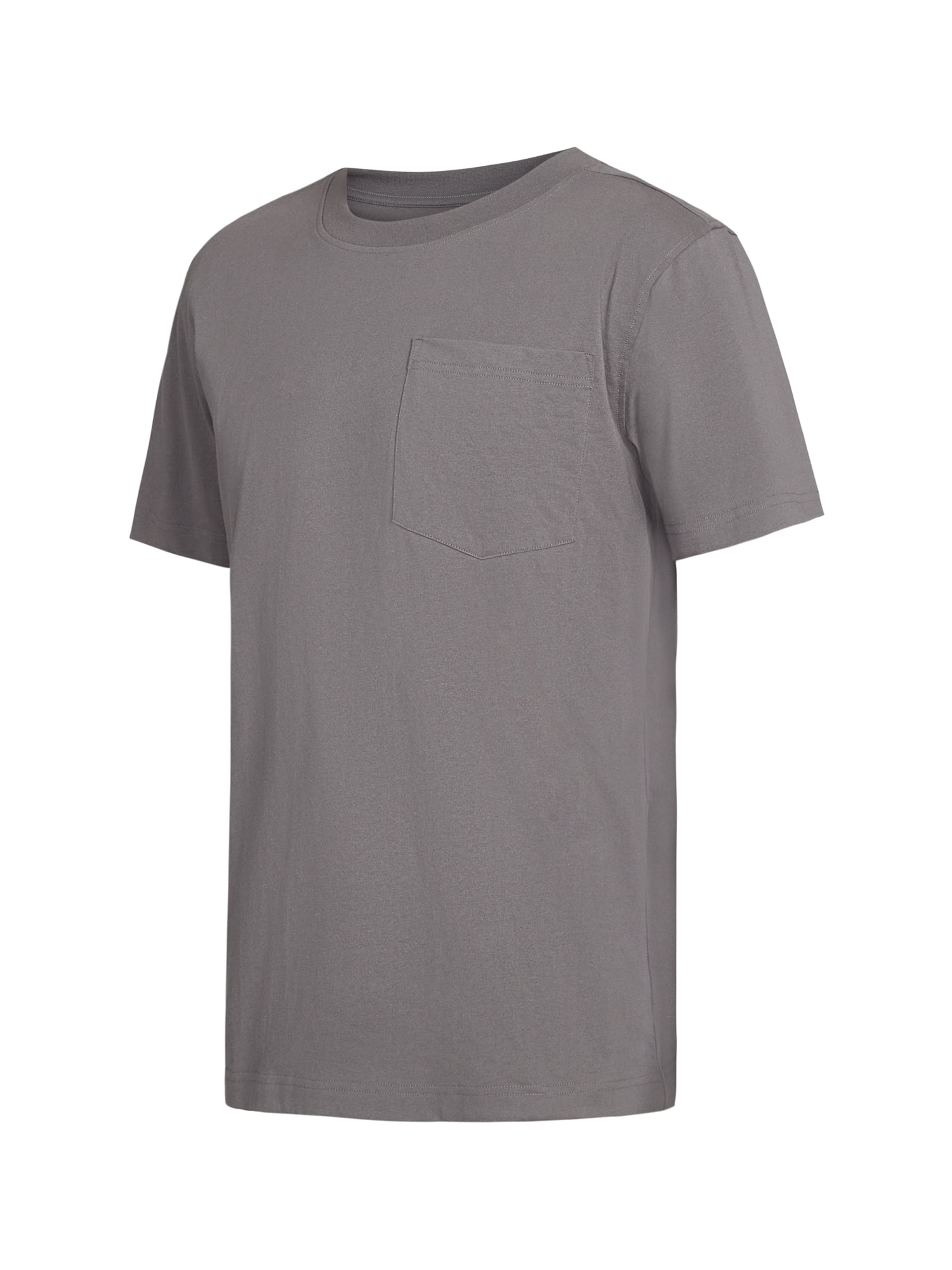 Brahma Men's Pocket T-Shirts Moisture-Wicking Short Sleeve Work Shirt, Black/Grey, 2-Pack