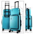thumbnail image 2 of Equipaje de mano TRAVELARIM de 22 pulgadas con ruedas expandibles, color verde azulado, 2 of 9