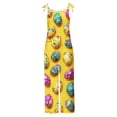 thumbnail image 4 of LEKWK Loose Overalls for Women Easter Egg Print Baggy Jumpsuits Tie Strap Pocket Bib Dungarees Breathable Soft Casual Festive Holiday Outfits, 4 of 5