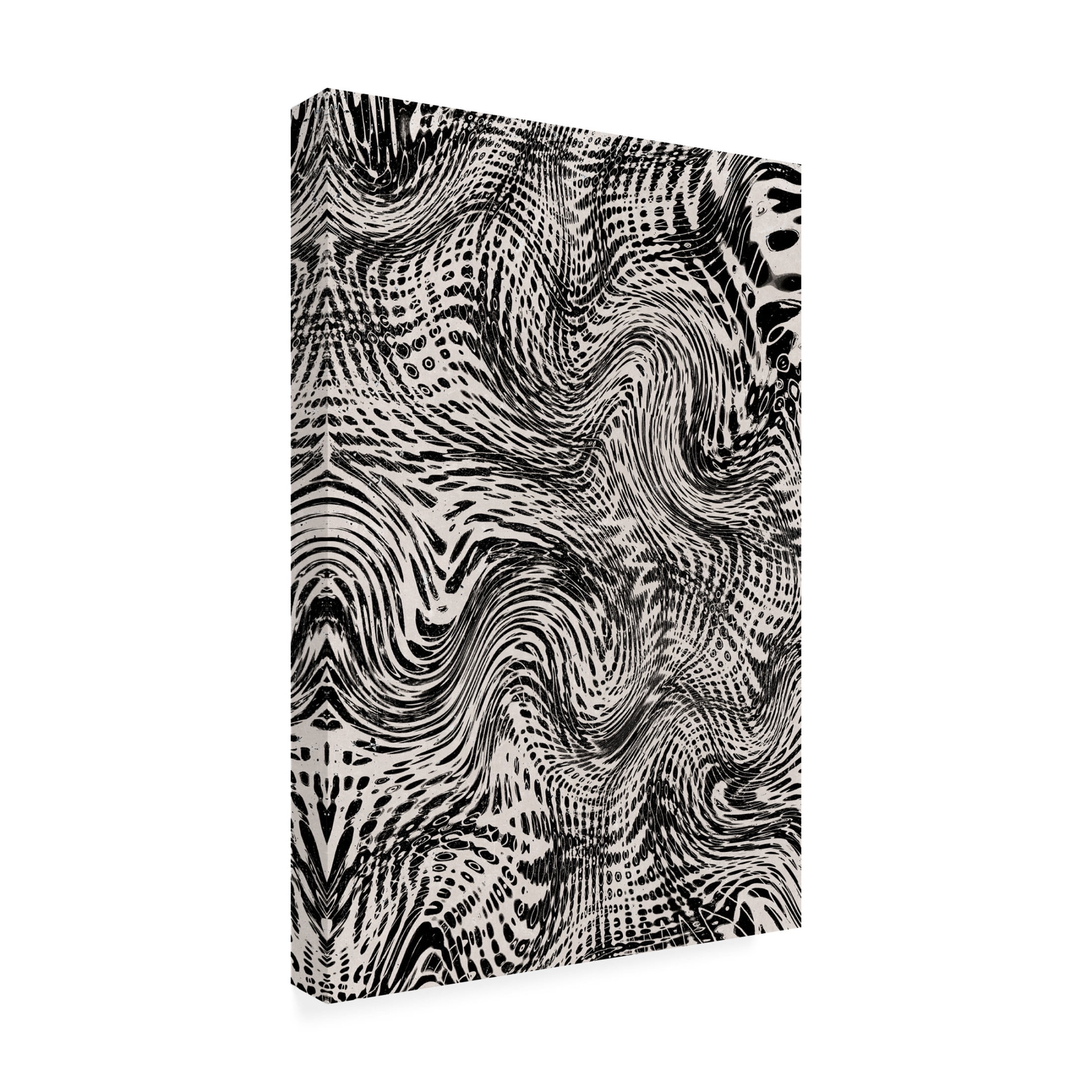 Canvas Wall Art - Treechild 'Black And White Net Pattern' Wall Art for Living Room, Bedroom, or Office D?cor by Trademark Fine Art - 12 x 19 Inches