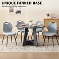 thumbnail image 4 of 5 Piece 47'' Round Dining Table Chairs Set for 4, Farmhouse Kitchen Table with 4 Scandi Mid Century Modern Dinning Room Chairs, Wood Dinner Table &Upholstered Fabric Chairs Set of 4, Gray, 4 of 8