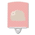 thumbnail image 1 of Carolines Treasures BB7959CNL Fluffy Angora Rabbit Pink Check Ceramic Night Light, 1 of 1
