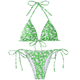thumbnail image 1 of Traje de baño de bikini triangular de dos piezas con parte superior acolchada y lazos laterales para mujer, 1 of 5