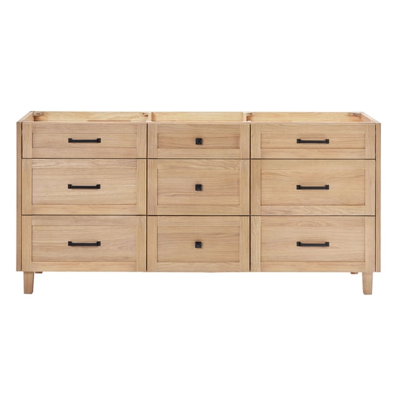 Ariel B72D-BC-WOA Monroe 72" Double Free Standing Vanity Cabinet Only - Wood