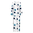 thumbnail image 4 of IROINNID Loungewear Sets for Women Two Pieces Printed Loose Sleep-shirt and Pants Loungewear Pajamas Sets with Pockets,White A, 4 of 5