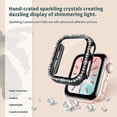 thumbnail image 3 of [2 Packs] Case Compatible with Apple Watch Series 3/2/1 42mm with Built-in Tempered Glass Screen Protector, Bling Crystal Diamond Face Cover for Women, 3 of 4