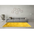 thumbnail image 3 of Ahgly Company Machine Washable Indoor Rectangle Abstract Yellow Contemporary Area Rugs, 2' x 5', 3 of 4