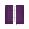 thumbnail image 2 of Sheer Curtains 63 Inches Long, Pure Dark Purple Light Filtering Window Curtains for Living Room/Bedroom, Simple Solid Color Rod Pocket Voile Sheer Curtain Drapes, 52"W x 63"L, 2 Panels, 2 of 8