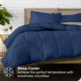 thumbnail image 3 of Bare Home 7-Piece Bed-in-a-Bag - Queen, Dark Blue with Taupe Sheet Set, 3 of 8