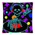 thumbnail image 1 of ARTJIA Art Skull Music Flyer Background with DJ Skull Picture Zippered Throw Pillow Cover Cushion Case 20x20 inches, 1 of 1