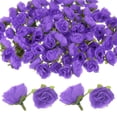 thumbnail image 1 of Cabezas de Rosas Artificiales de 100 Paquetes, Cabeza de Rosa Falsa Pequeña de Seda de 1.2" para Decoración, Capullos de Flores Falsas [Azul Púrpura], 1 of 1