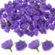 thumbnail image 1 of Cabezas de Rosas Artificiales de 100 Paquetes, Cabeza de Rosa Falsa Pequeña de Seda de 1.2" para Decoración, Capullos de Flores Falsas [Azul Púrpura], 1 of 1
