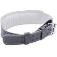 thumbnail image 4 of G4 Vision Genuine Leather Adjustable Weightlifting Belt 4 Gym Fitness Bodybuilding Powerlifting Deadlifting Thrusters Back Support Heavy Workout (Large, Gray)…, 4 of 5