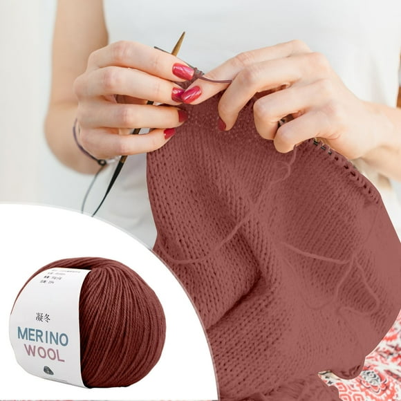 onlyliua ¡ ¡Promoción de Temporada! Bufanda de Lana Tejida a Mano de Grosor Medio, Gorro, Abrigo, Lana Merino, Lana, Cachemir, Hilo