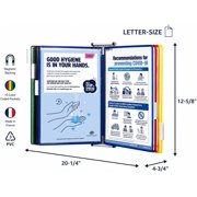 Djois by Tarifold Magnetic Wall Mount Reference System, Letter Size Document Display Organizer with 10 Double-Sided Pivoting PVC Pockets, Steel Wire Frames, Made in France, Assorted Colors