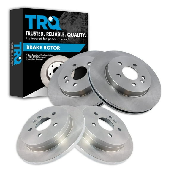 TRQ Front & Rear Brake Rotors Set Fits Select 1998-2003 Mercedes-Benz ML320 2003-2005 ML350 1999 ML430