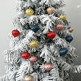 thumbnail image 4 of Farfi - Juego de 3 bolas navideñas de textura fina con diseño de cebolla, decoración navideña de plástico para colgar en el árbol, suministros para el hogar (plateadas), 4 of 8