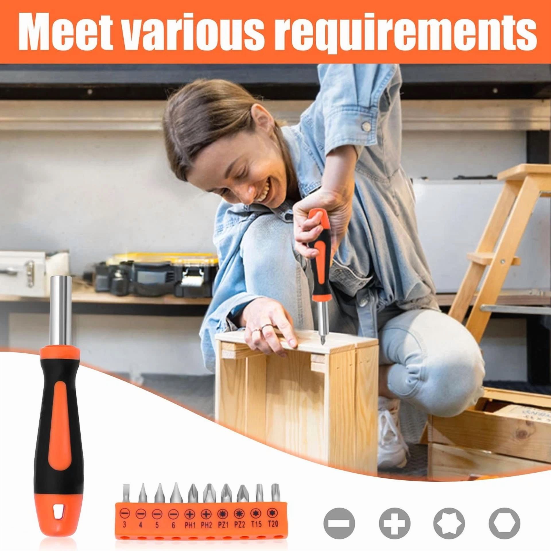 CRESTIN- 23Piece Household Tools Kit Small Basic Home Tool Set With Plastic Toolbox Great