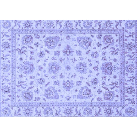 Ahgly Company Machine Washable Indoor Rectangle Abstract Blue Modern Area Rugs, 2' x 4'