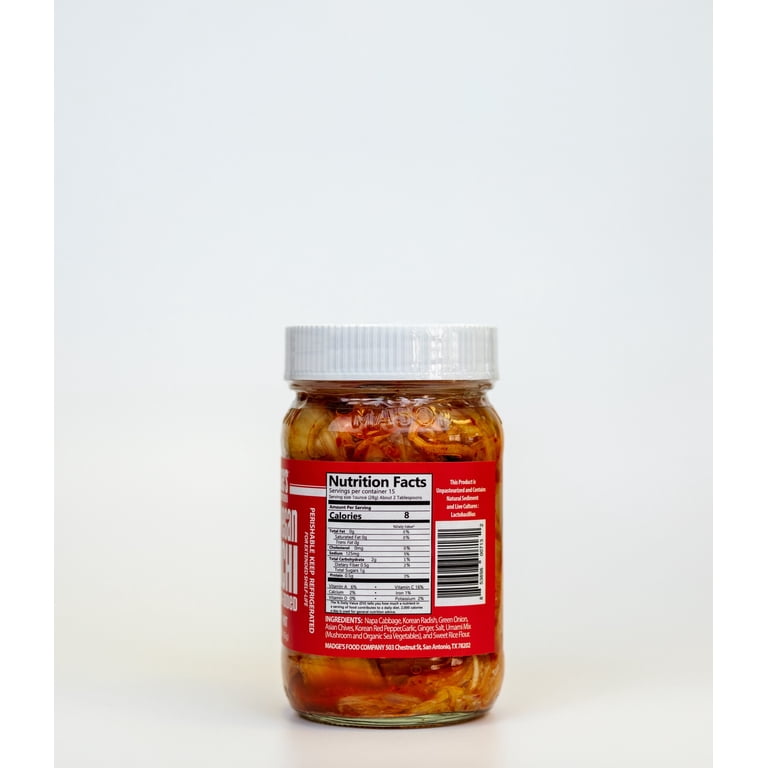 Madge's Food Company, Spicy Kimchi, 15 Ounce, Vegan, Refrigerated