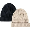 thumbnail image 2 of 2Pcs Womens Slouchy Beanie Winter Knit Soft Hat for Women and Men, 2 of 5