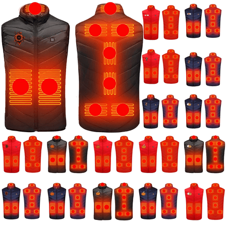 QATAINLAV Unisex Heated Vest for Men and Women 9 Heating Zones 3 Modes Lightweight Heated Vest Jacket Electric Outdoors Coats Gifts for Women Men Red XXXXXXL